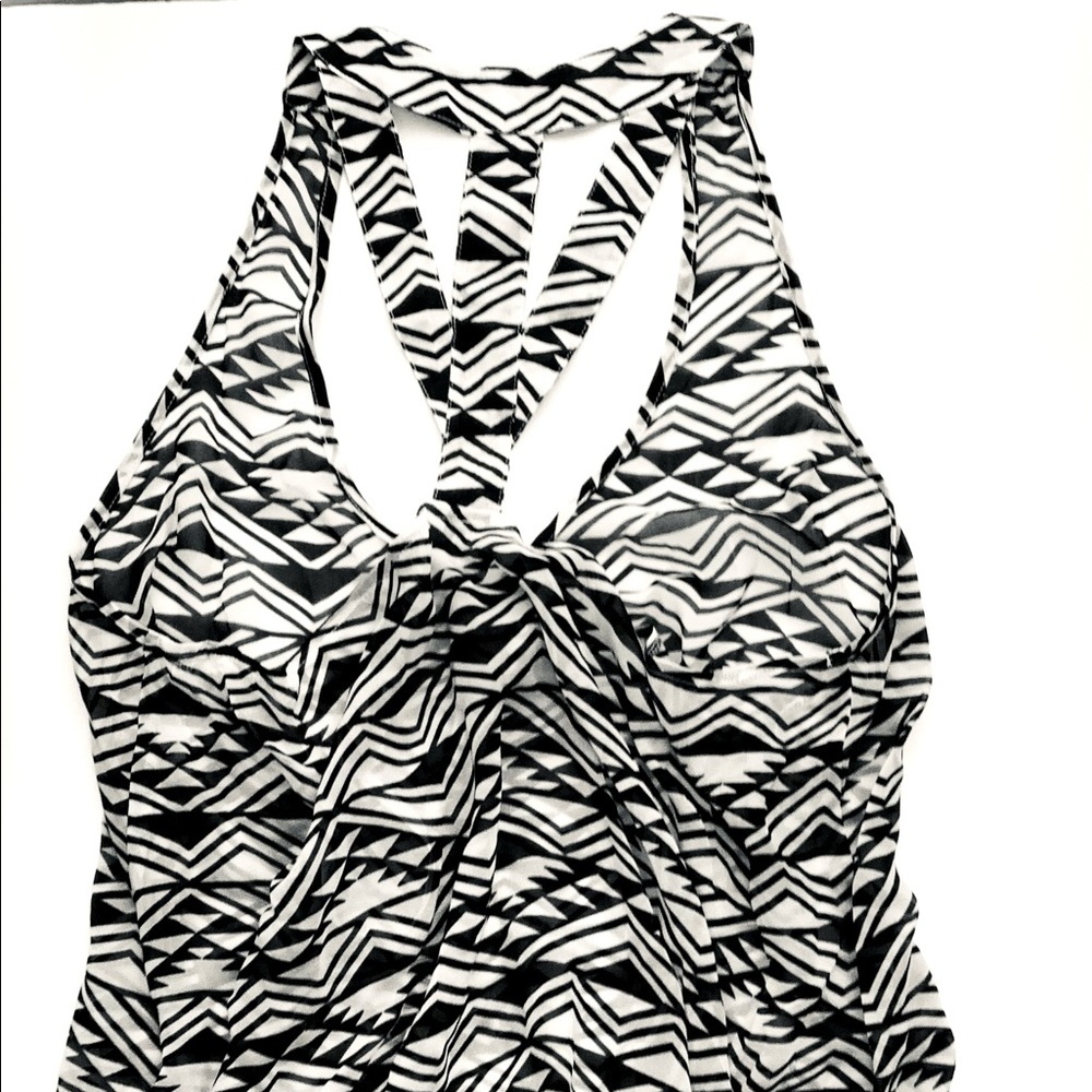 G By Guess flowy Halter Tank Top Zebra Style